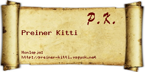 Preiner Kitti névjegykártya